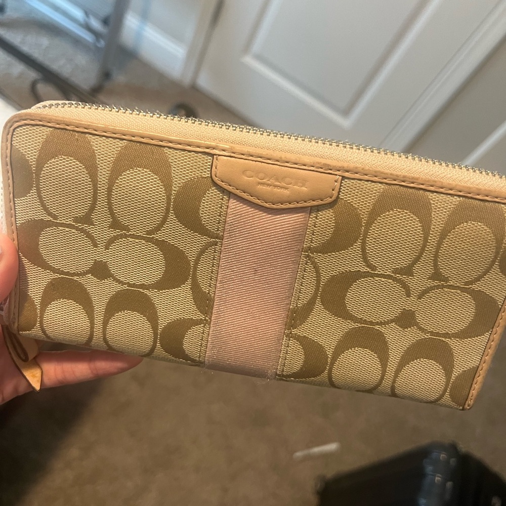 Coach Beige and Light Pink Wallet